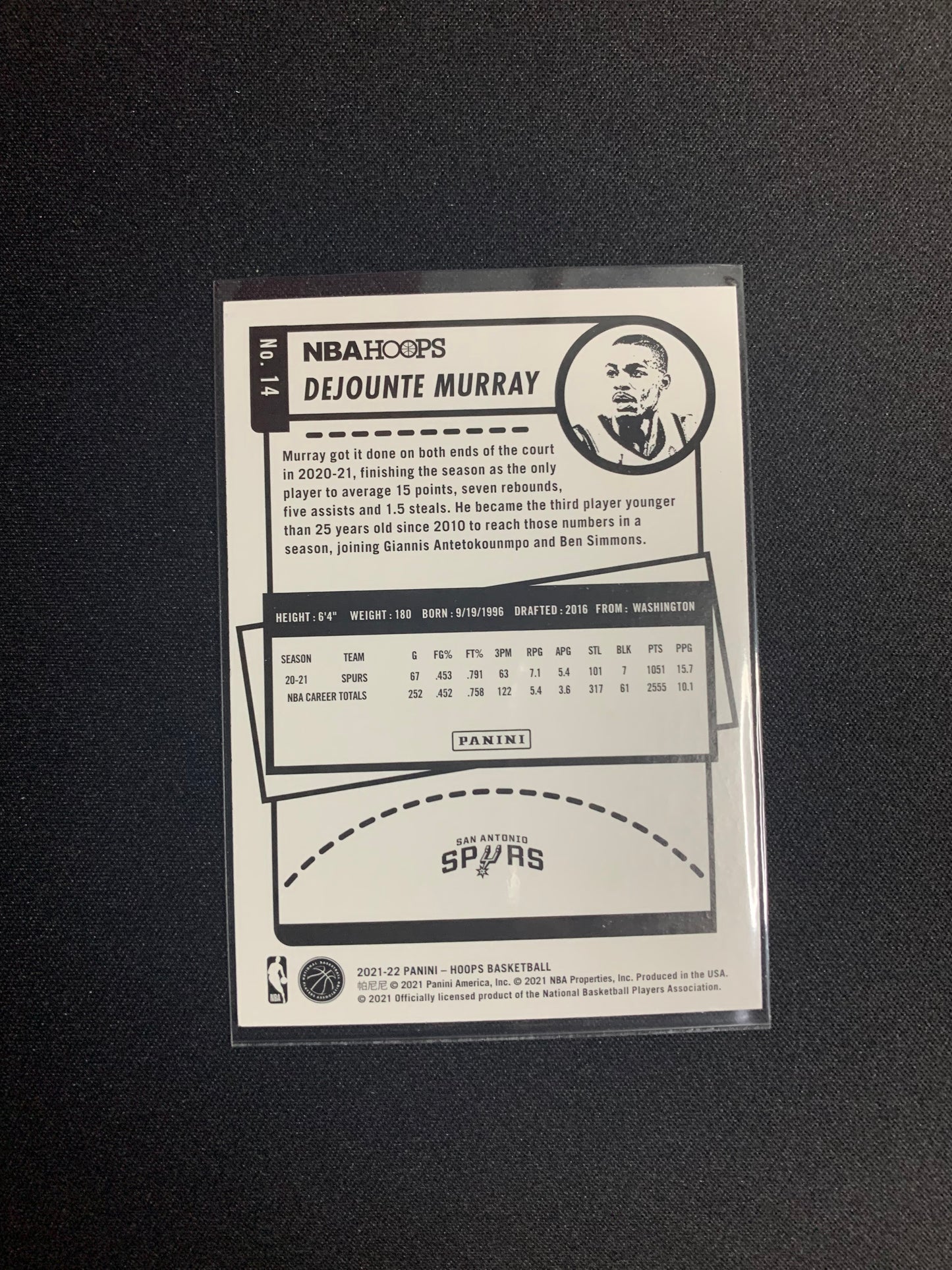 2021-22 Panini Hoops #14 Dejounte Murray