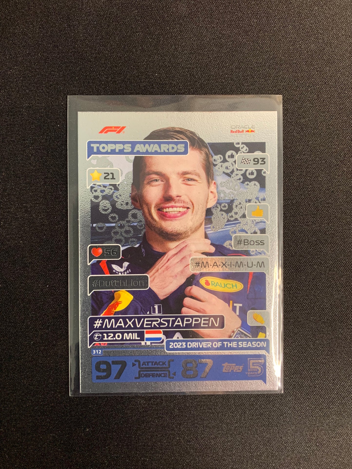 2024 Topps F1 Turbo Attax #312 Driver of the Season Max Verstappen