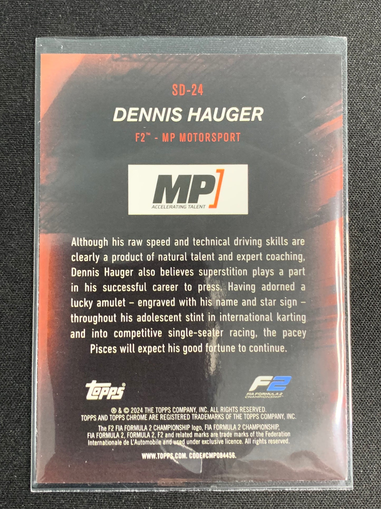 2024 Topps Chrome Formula 1 Speed Demons #SD-24 Dennis Hauger