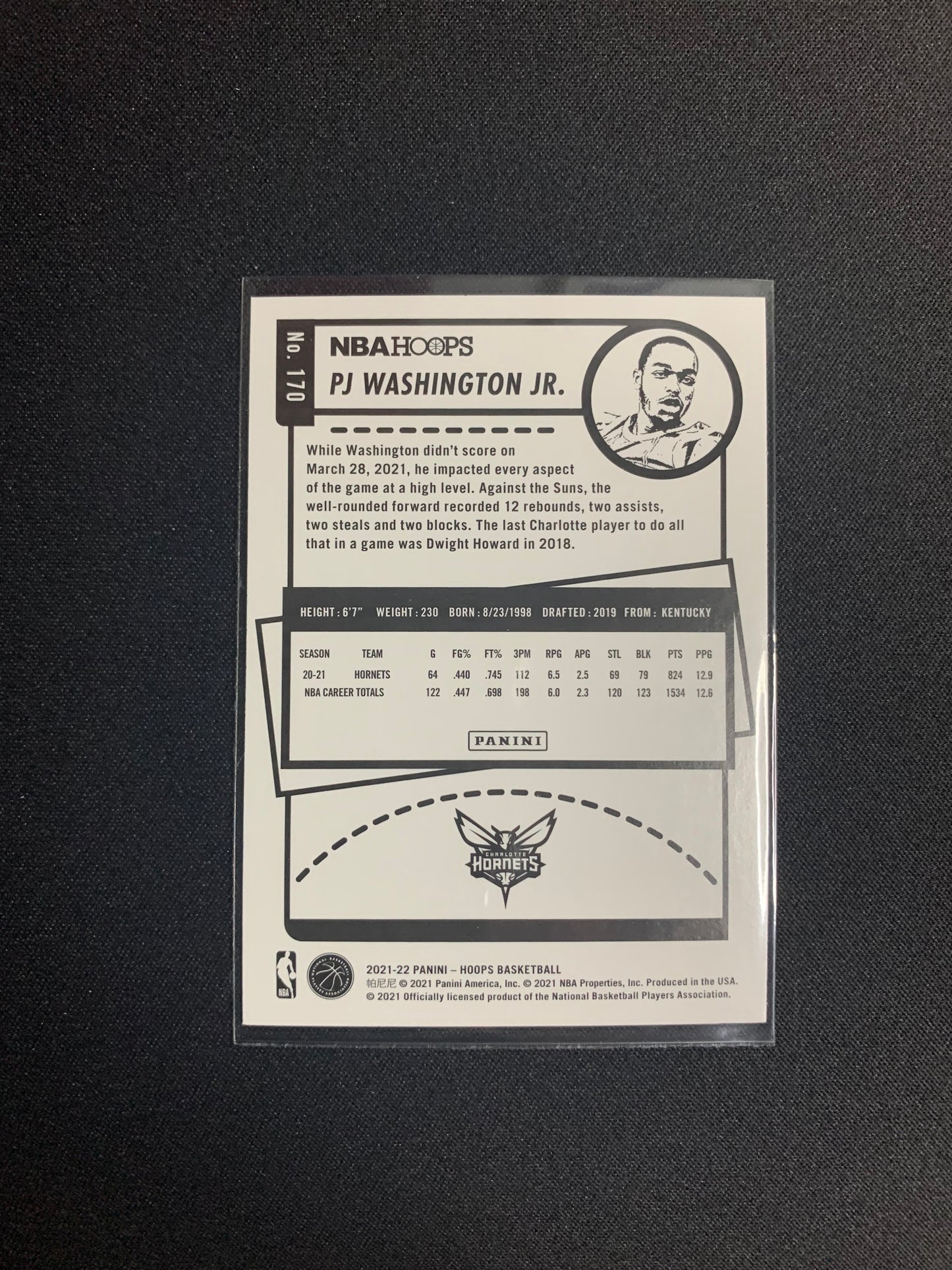 2021-22 Panini Hoops #170 PJ Washington Jr.