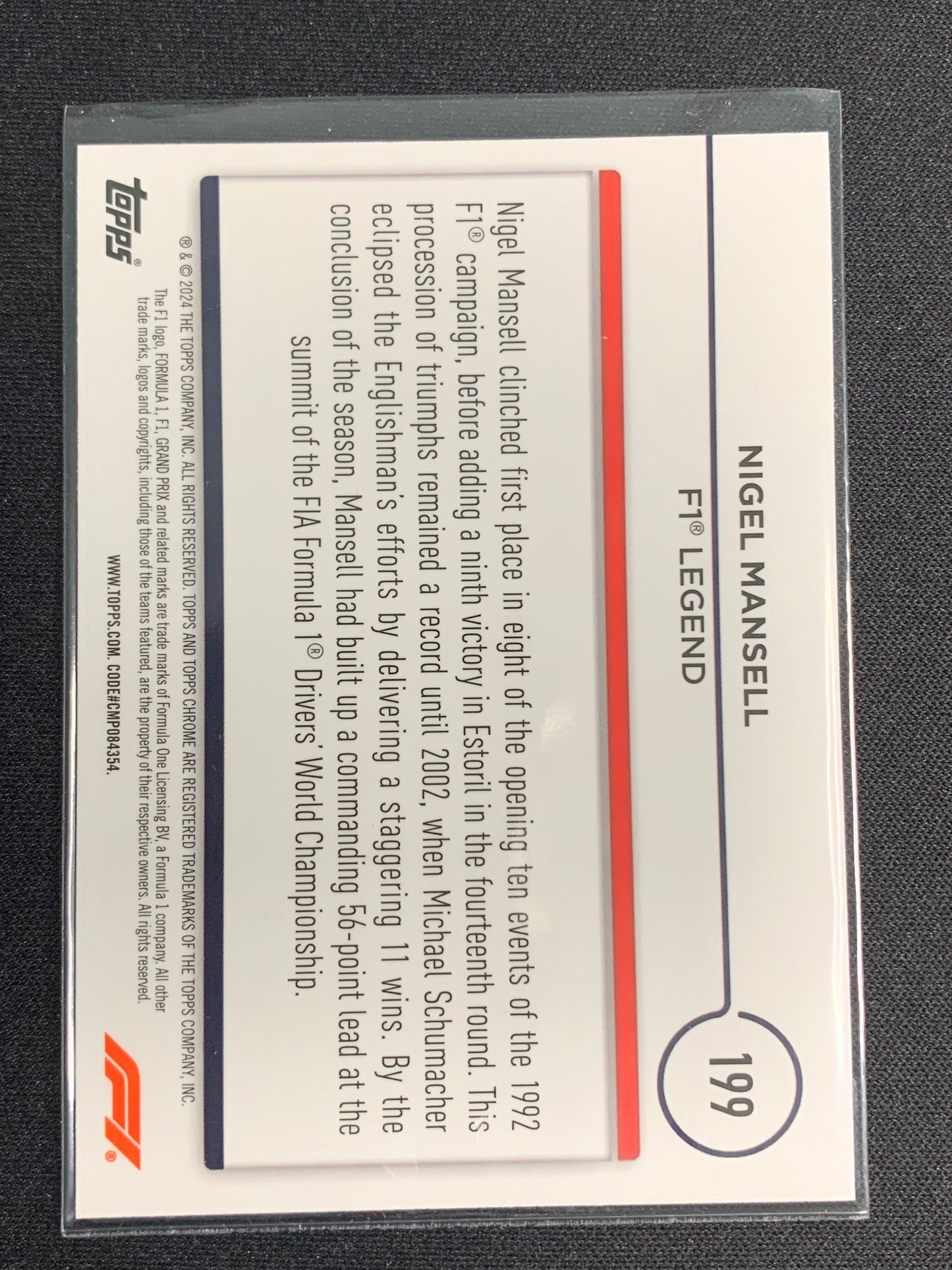 2024 Topps Chrome Formula 1 #199 Nigel Mansell