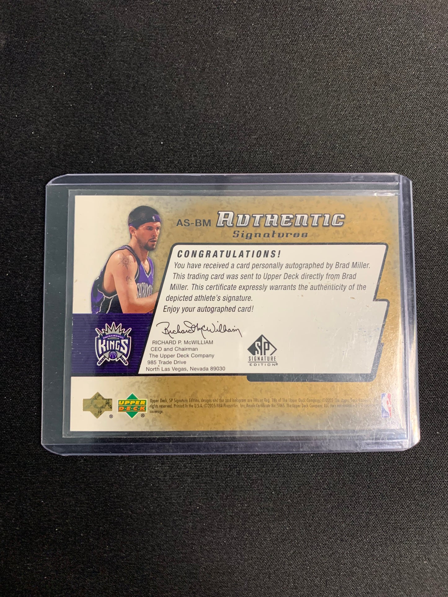 2005-06 Upper Deck SP Authentic Signature #AS-BM Brad Miller /10