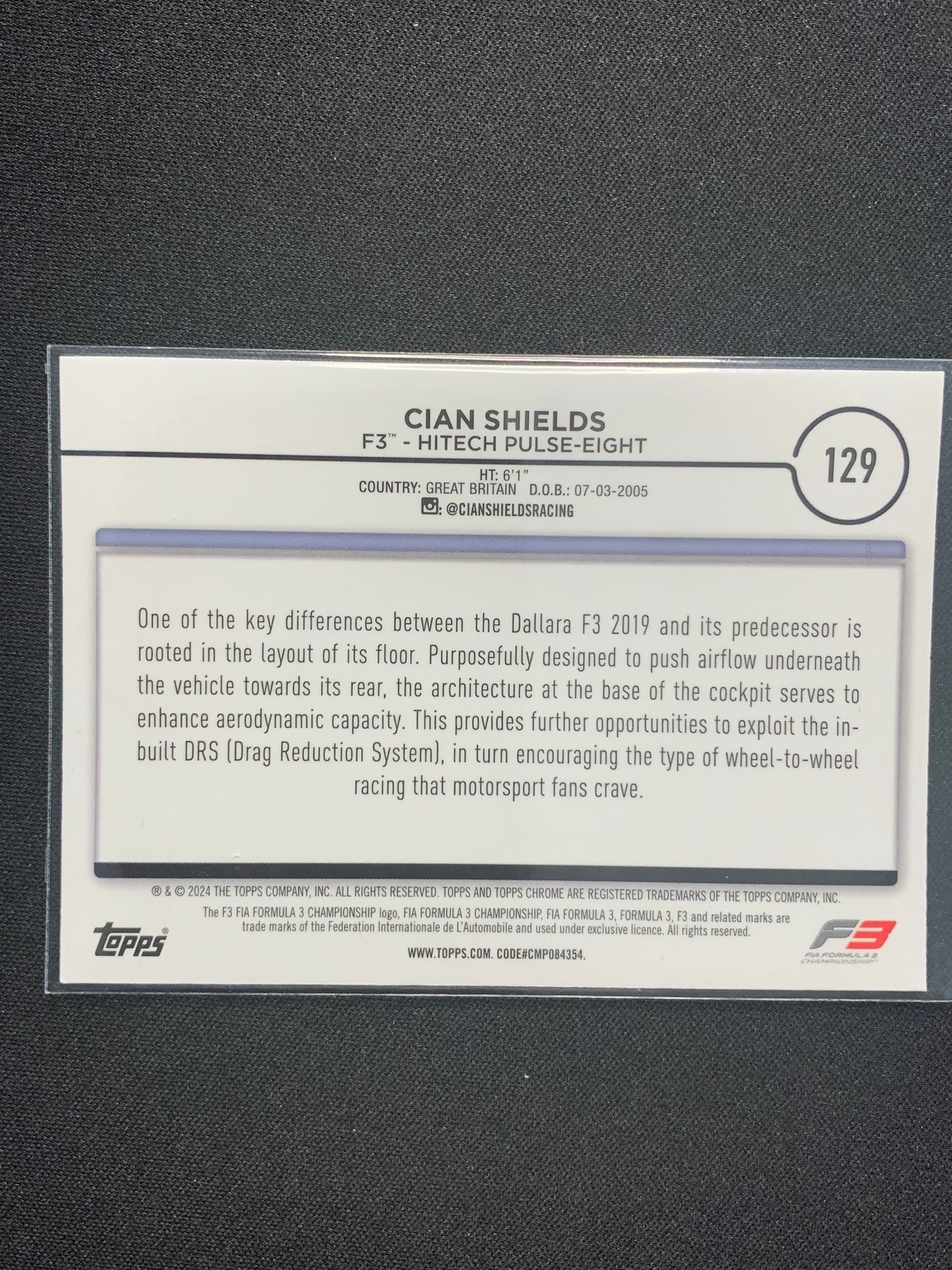 2024 Topps Chrome Formula 1 #129 Cian Shields