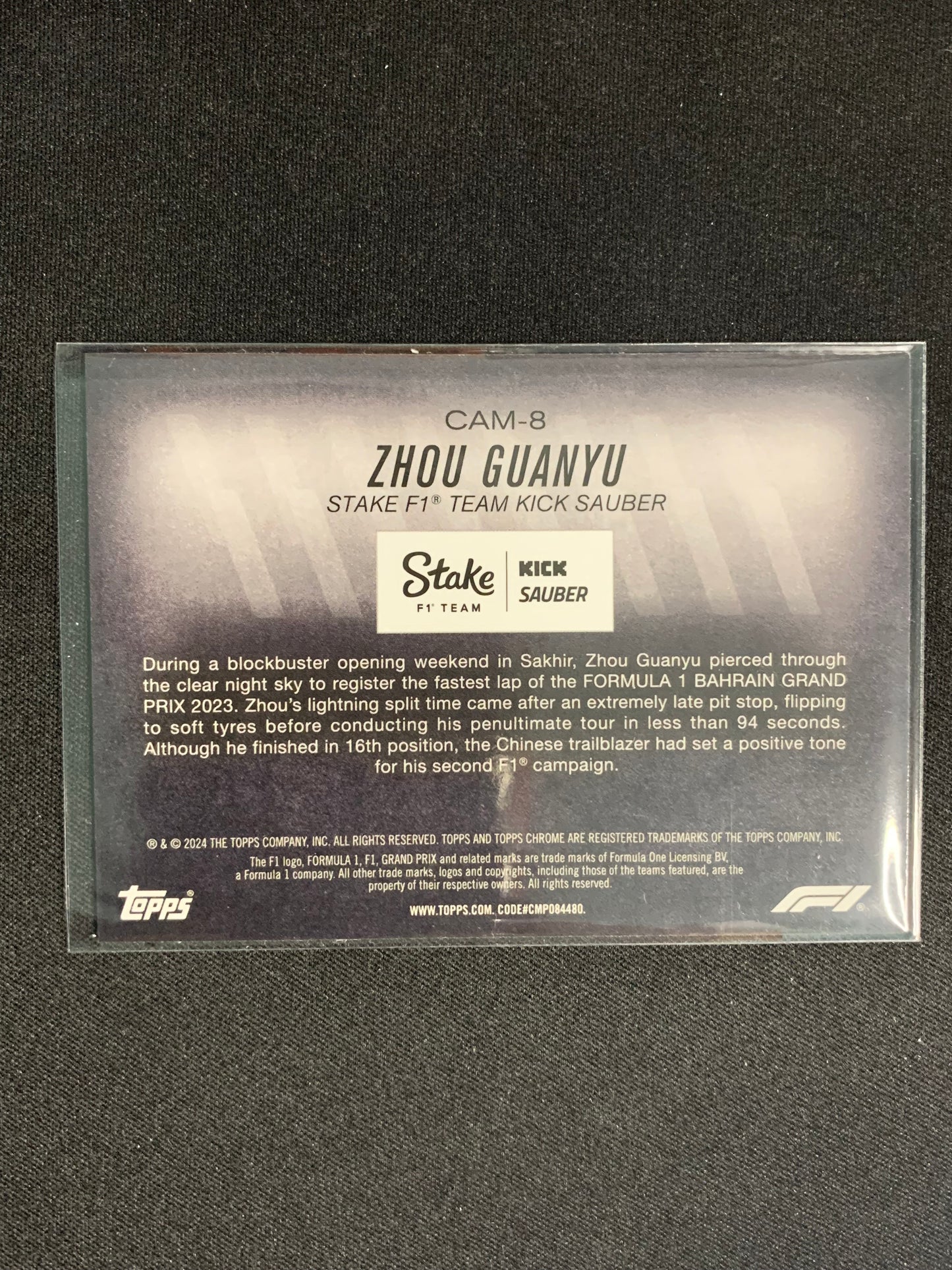2024 Topps Chrome Formula 1 Camber #CAM-8 Zhou Guanyu