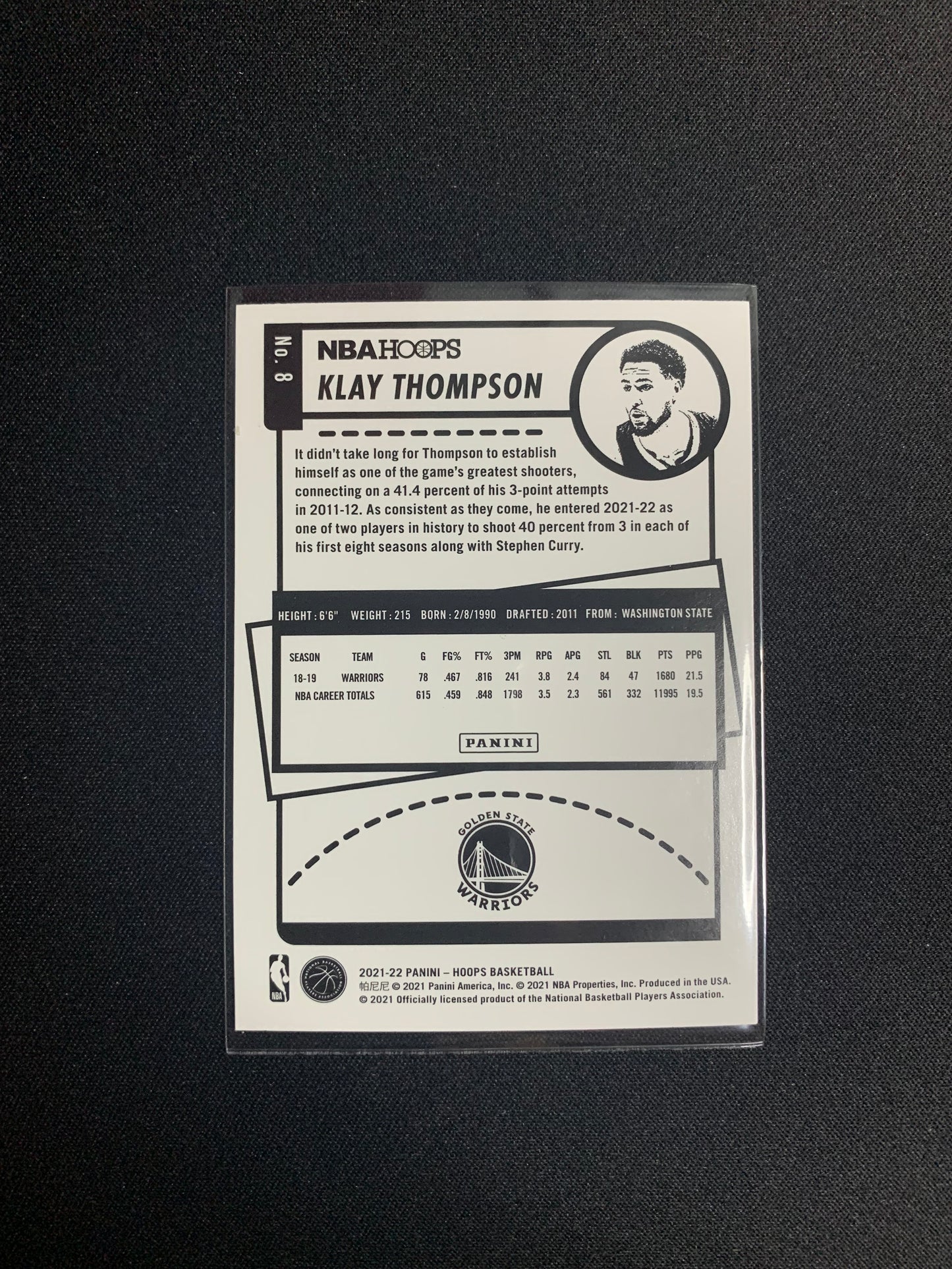 2021-22 Panini Hoops #8 Klay Thompson