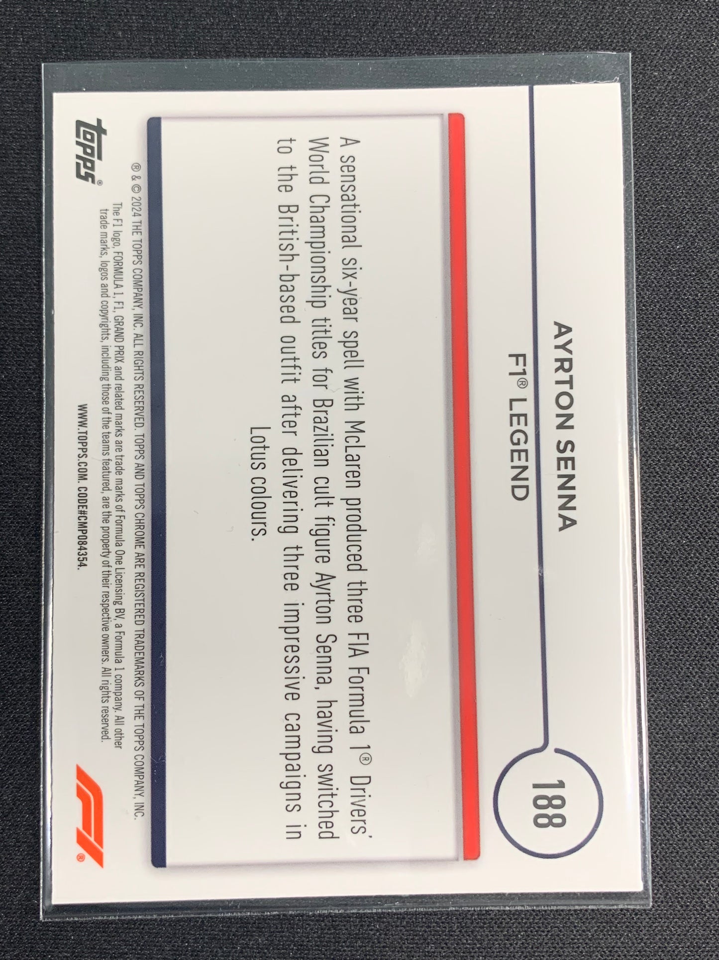 2024 Topps Chrome Formula 1 #188 Ayrton Senna