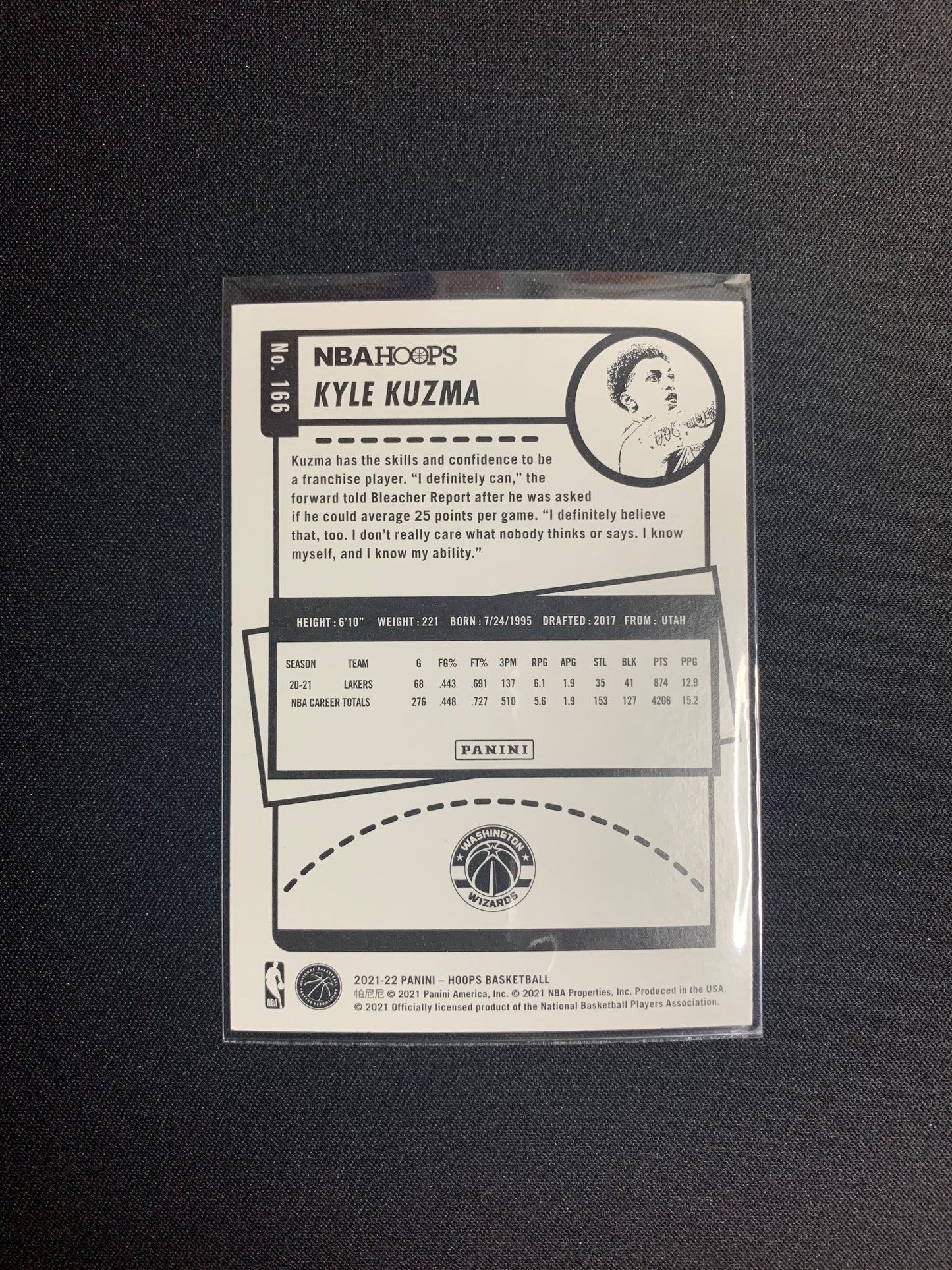 2021-22 Panini Hoops #166 Kyle Kuzma