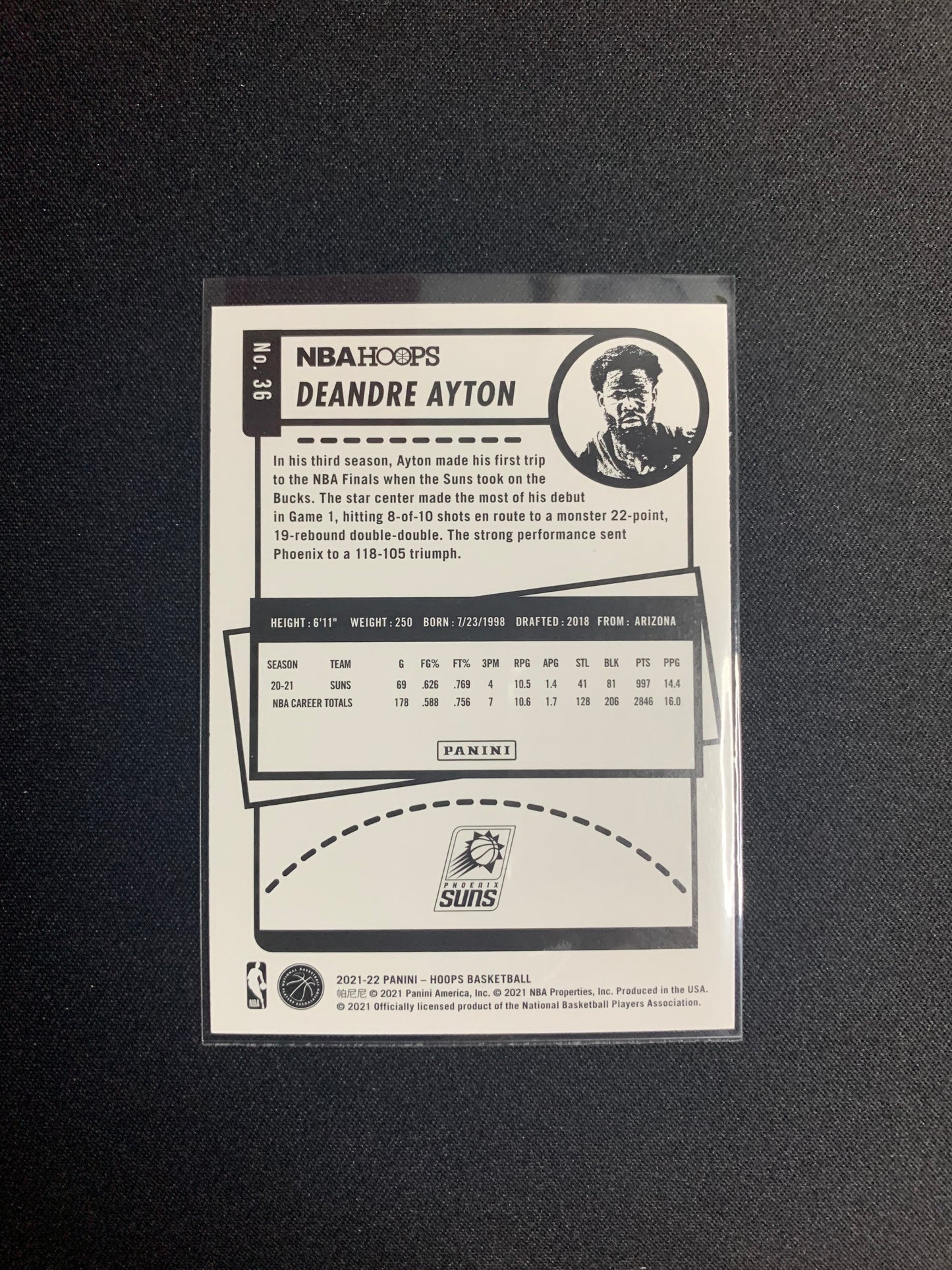 2021-22 Panini Hoops #36 Deandre Ayton