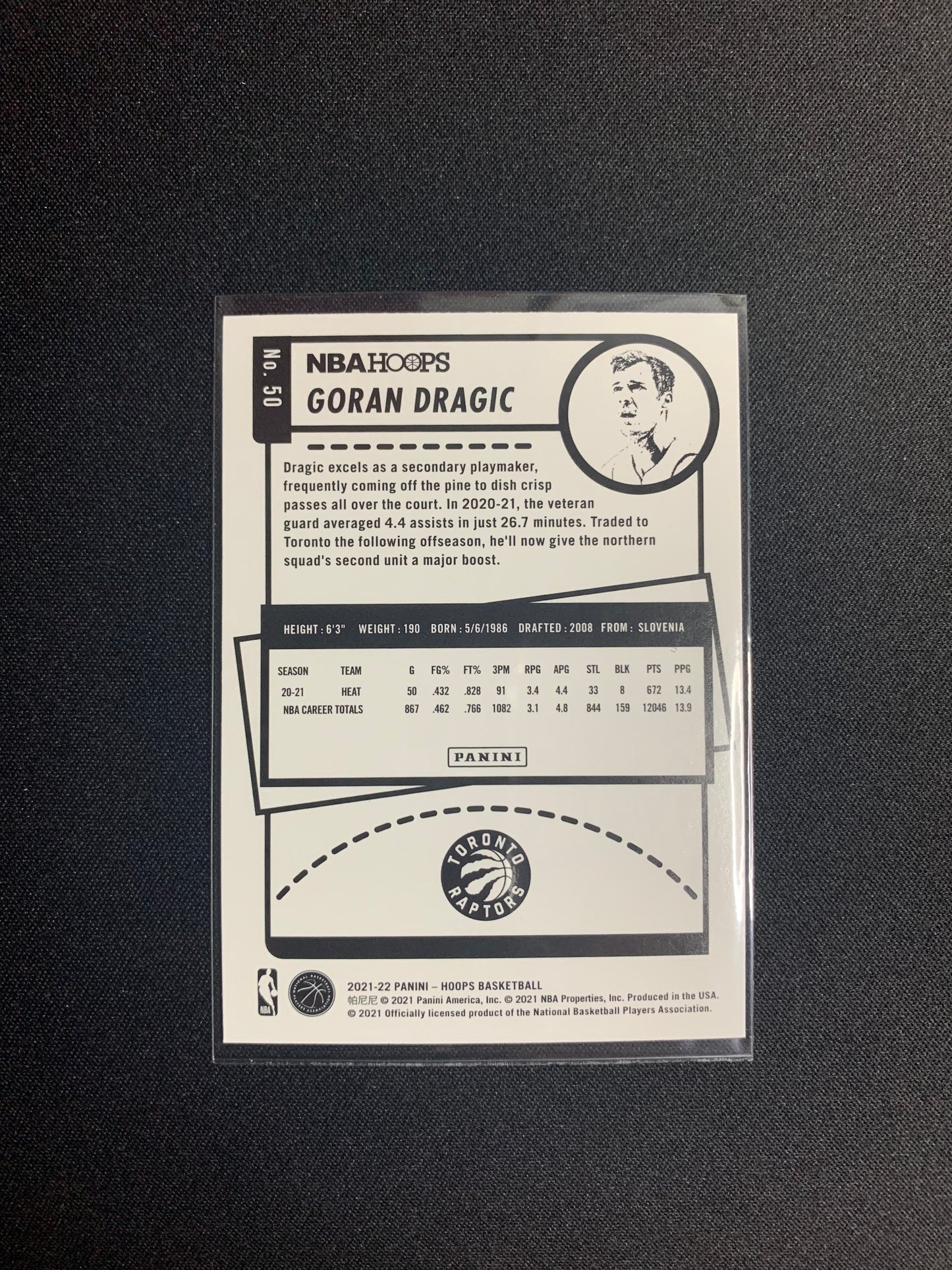 2021-22 Panini Hoops #50 Goran Dragic