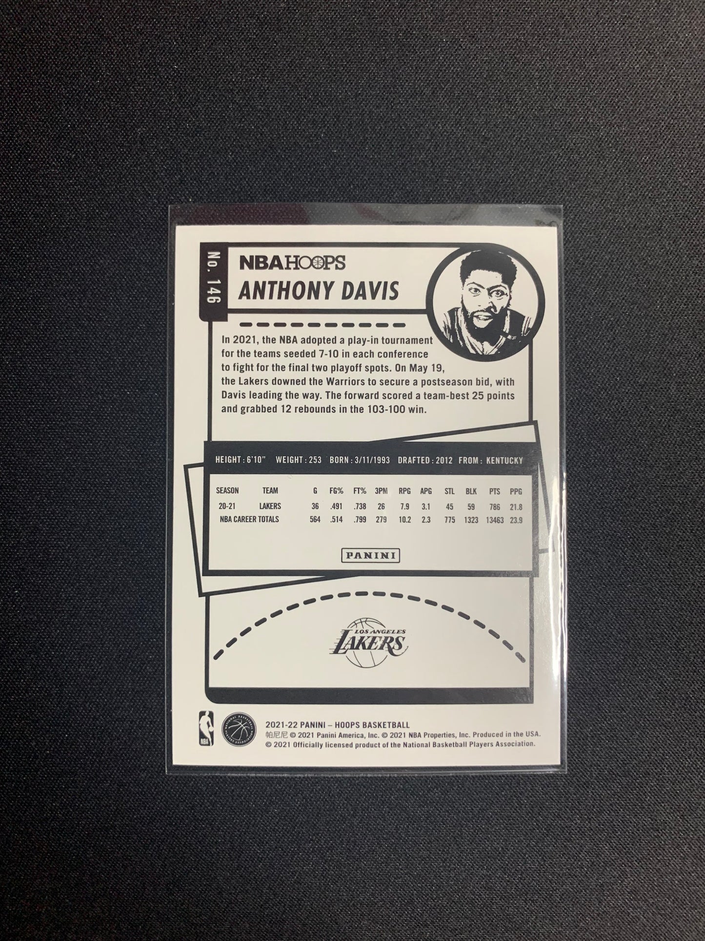 2021-22 Panini Hoops #146 Anthony Davis
