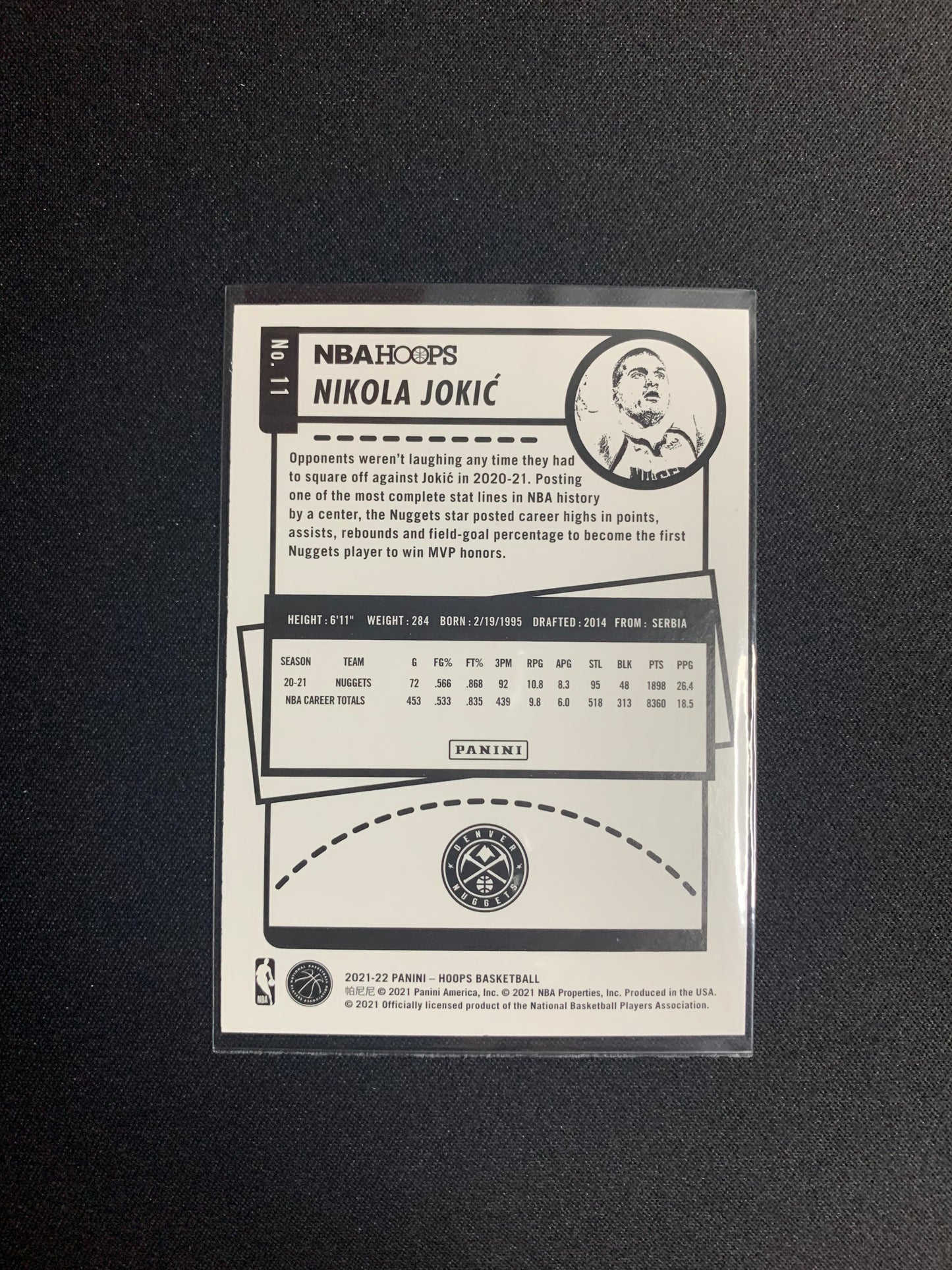 2021-22 Panini Hoops #11 Nikola Jokic