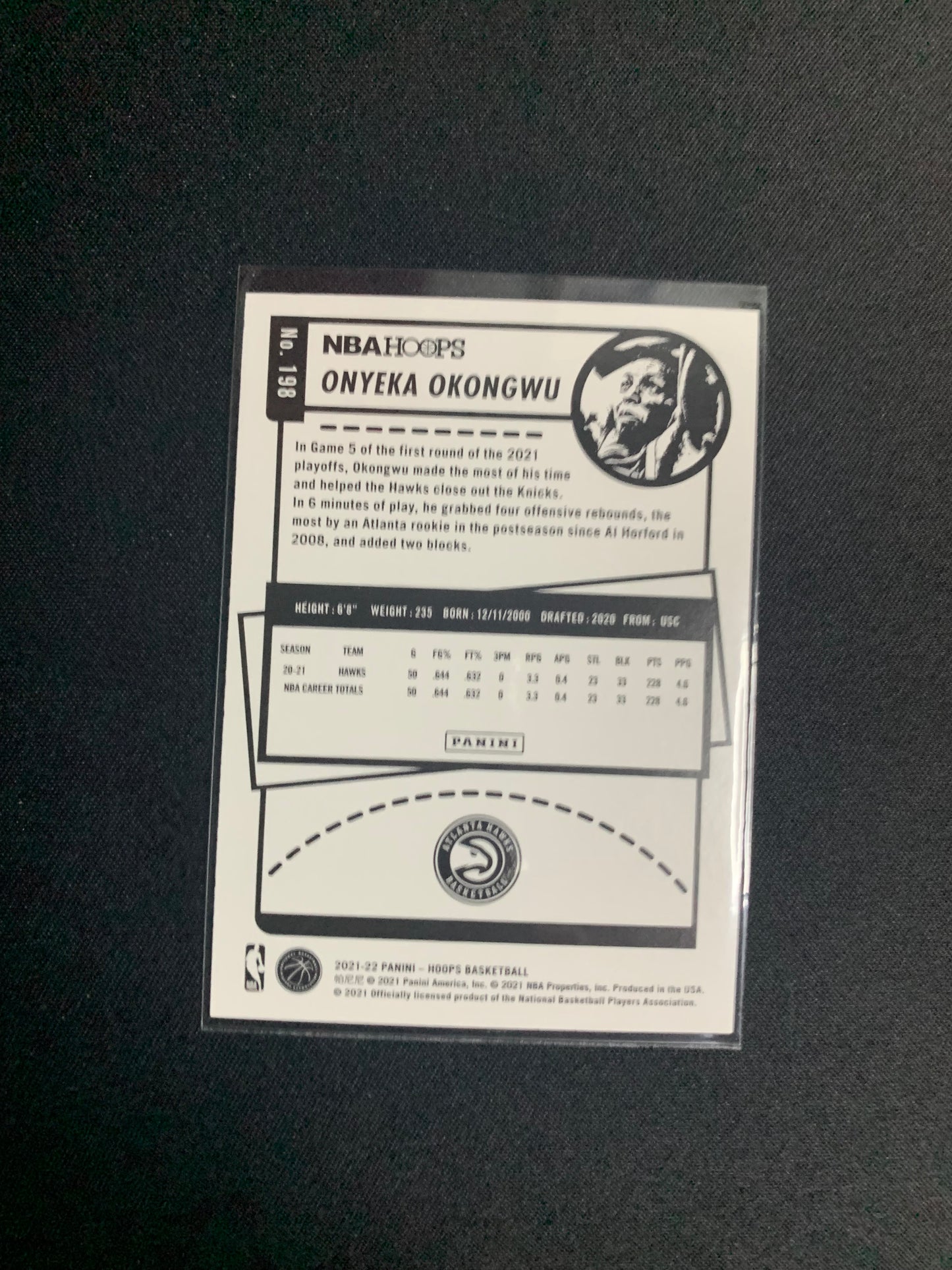 2021-22 Panini Hoops #198 Onyeka Okongwu