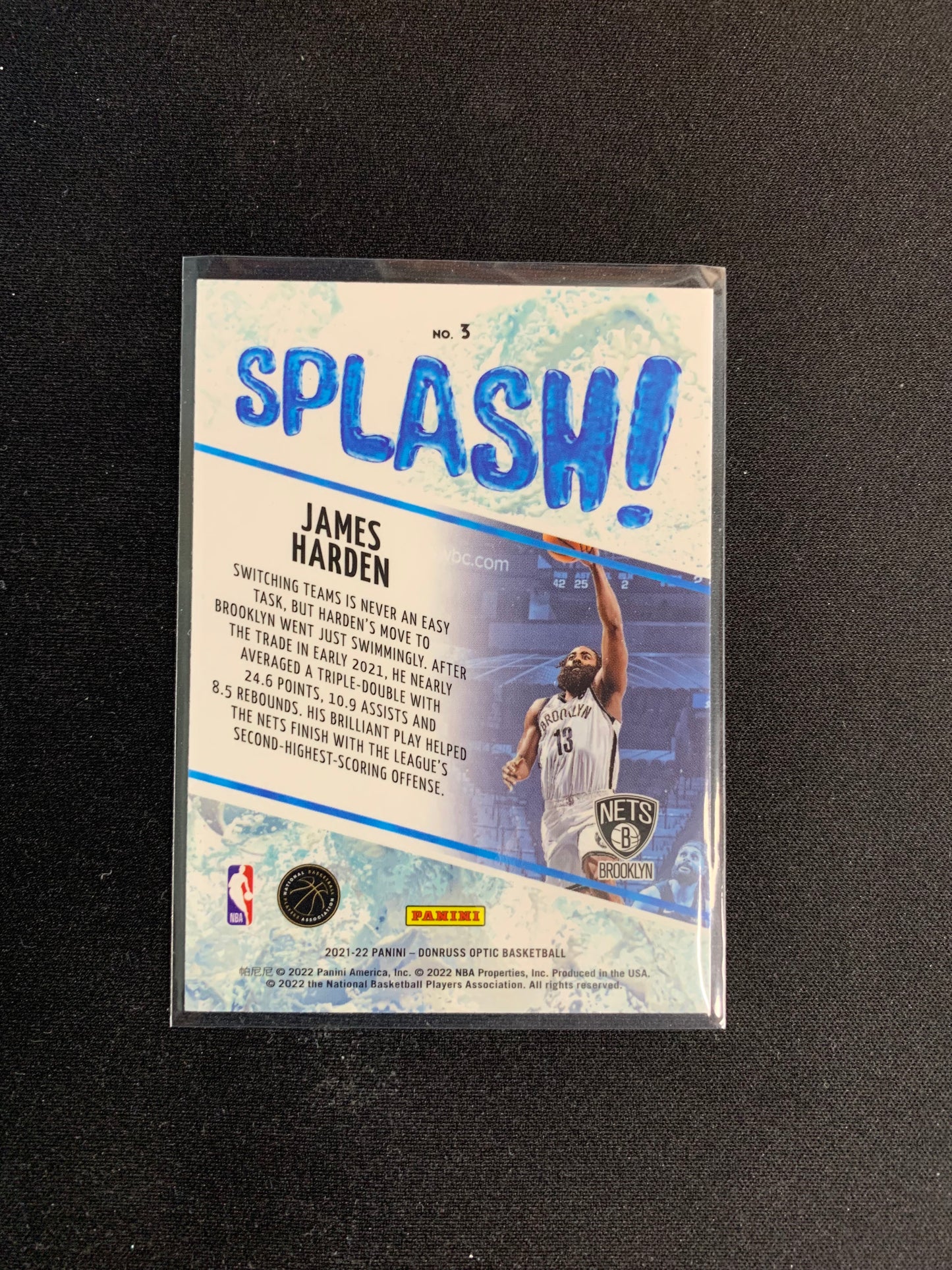 2021-22 Donruss Optic Splash #3 James Harden