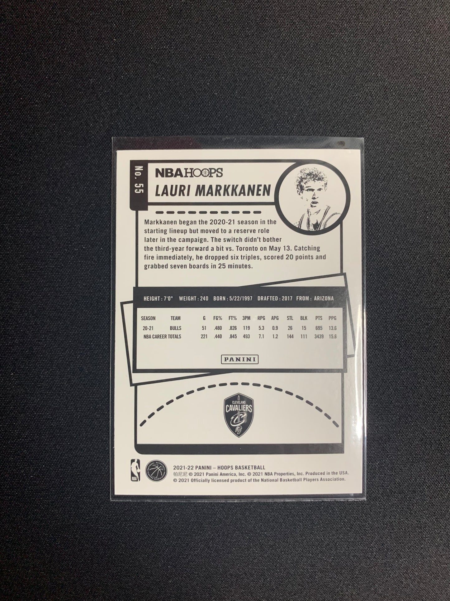 2021-22 Panini Hoops #55 Lauri Markkanen