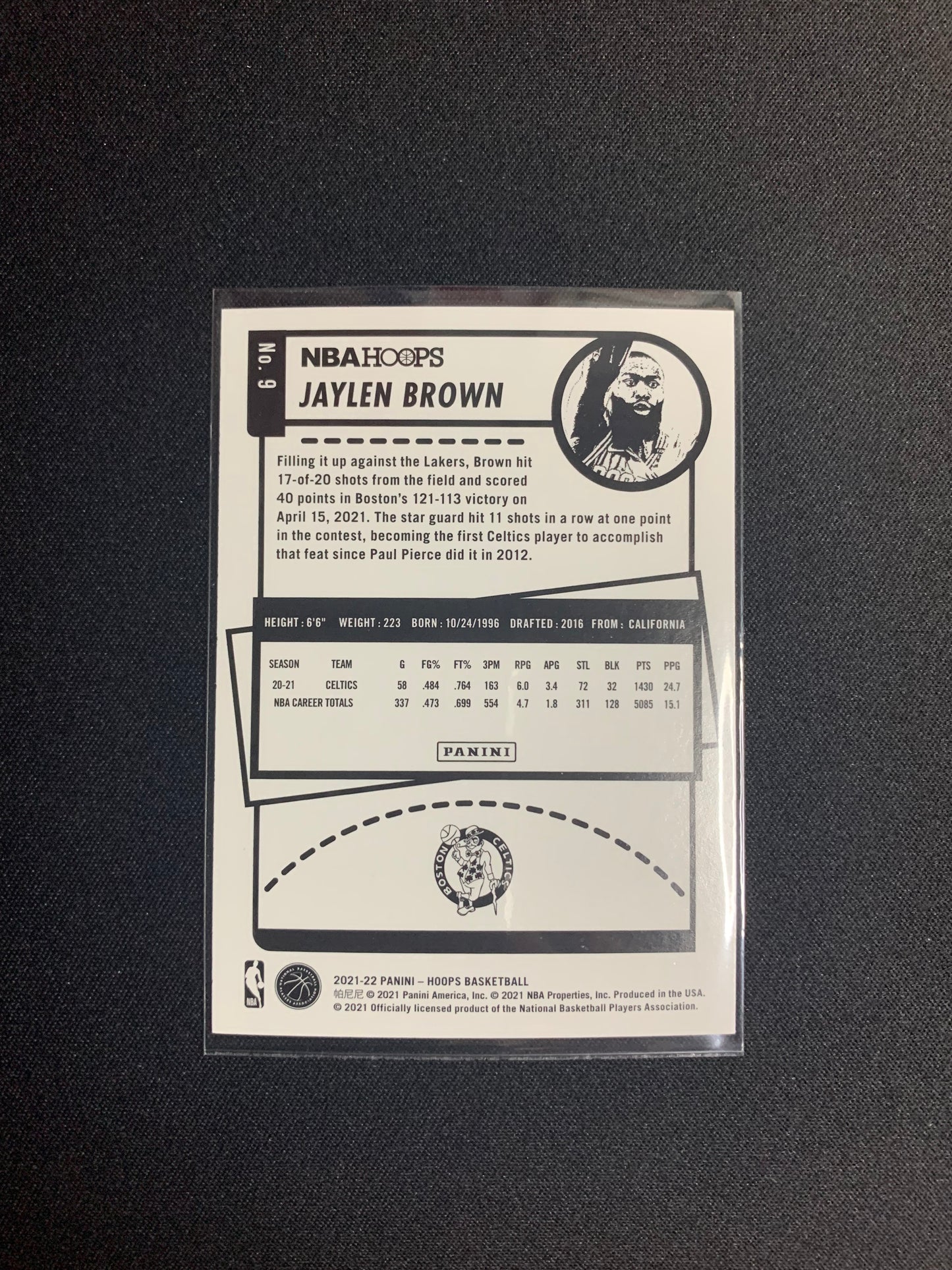2021-22 Panini Hoops #9 Jaylen Brown