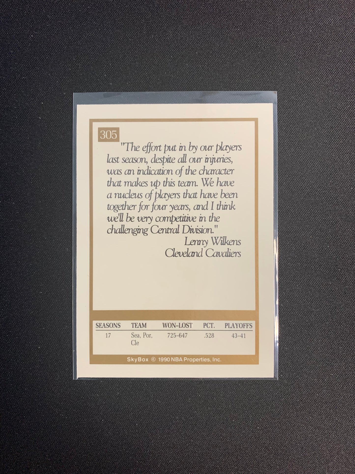 1990-91 Skybox #305 Lenny Wilkens