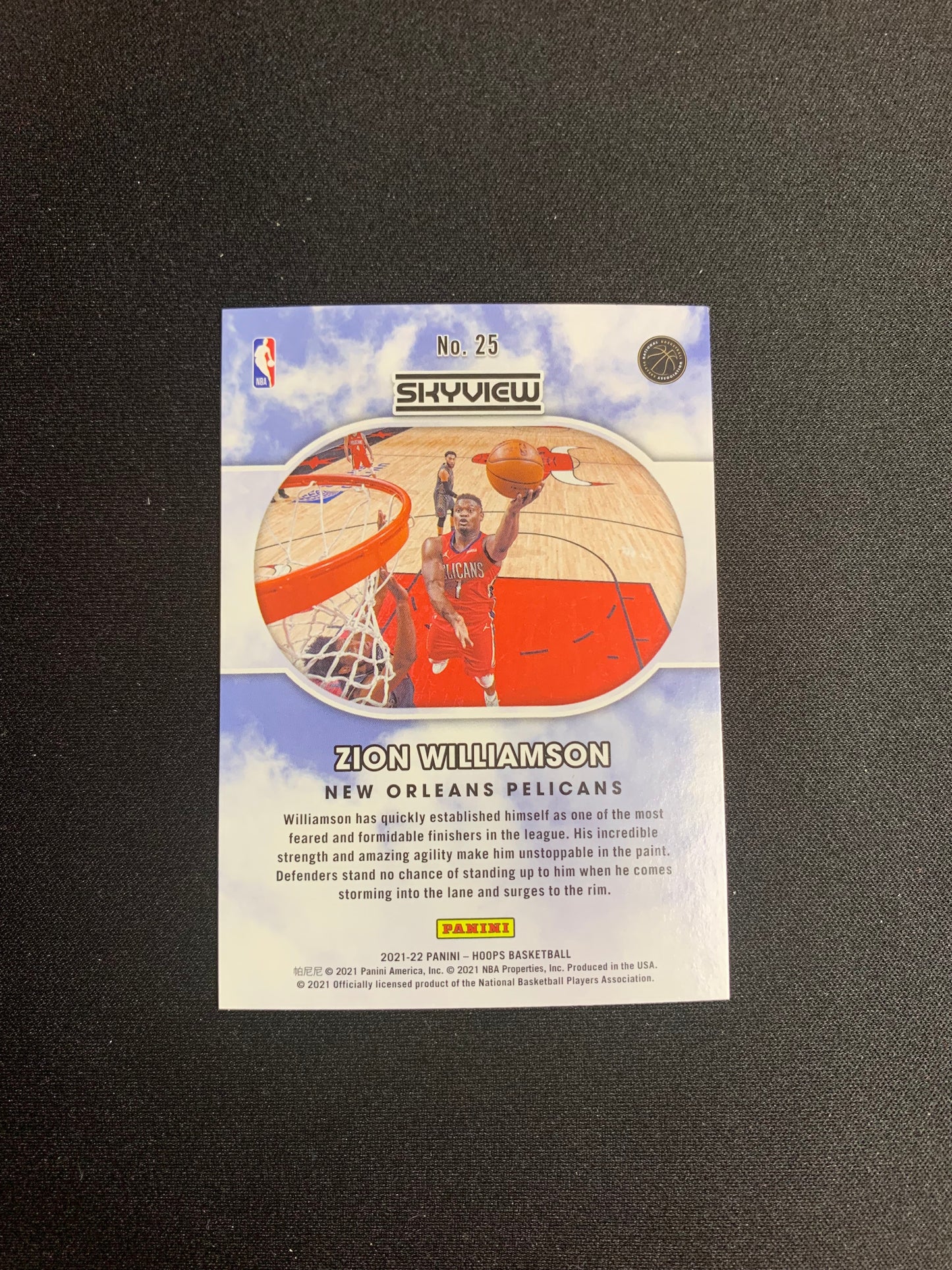 2021-22 Panini Hoops Skyview #25 Zion Williamson