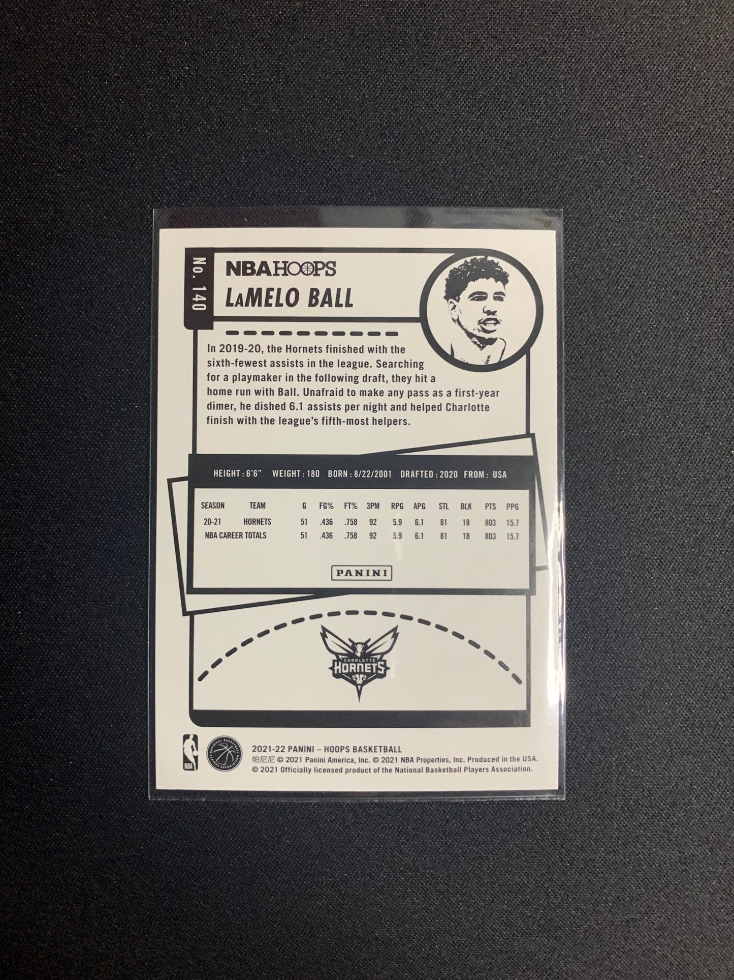 2021-22 Panini Hoops #140 LaMelo Ball