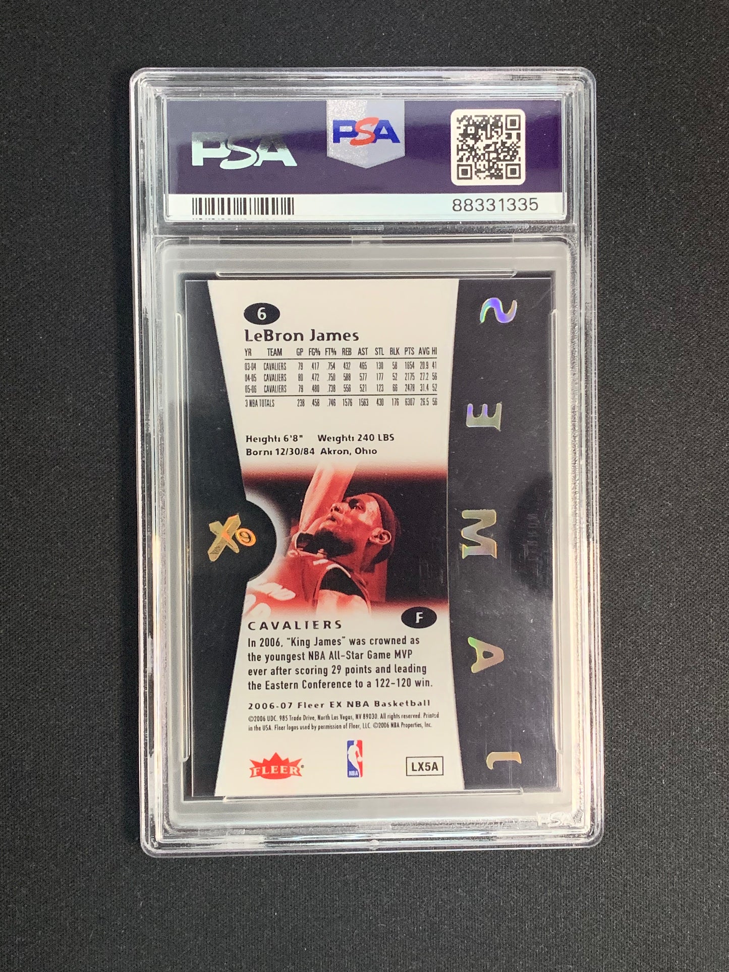 2006-07 Fleer E-X #6 LeBron James PSA 8