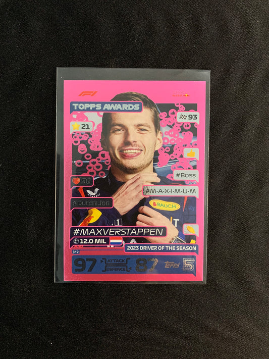 2024 Topps F1 Turbo Attax #312 [Pink] Driver of the Season Max Verstappen