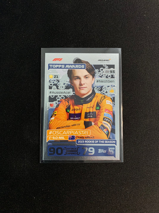 2024 Topps F1 Turbo Attax #311 Rookie of the Season Oscar Piastri