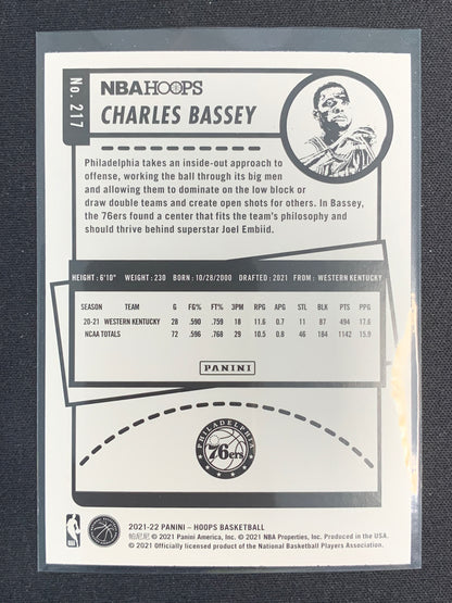 2021-22 #217 Hoops Charles Bassey [Rookie]