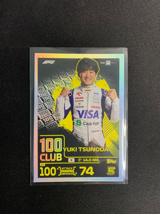 2024 Topps F1 Turbo Attax #342 100 Club Yuki Tsunoda