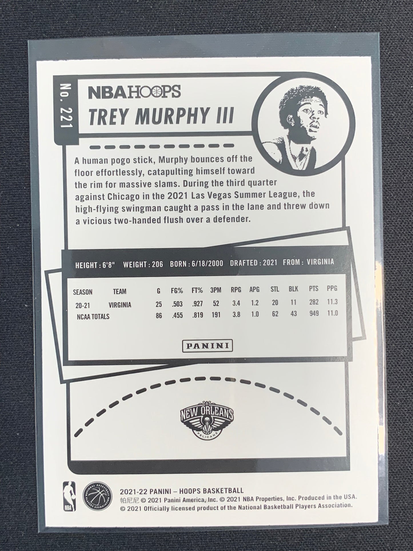 2021-22 Hoops #221 Trey Murphy III [Rookie]
