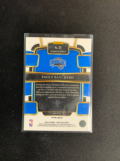 2023-24 Select #31 [Green White Purple Prizm] Paolo Banchero