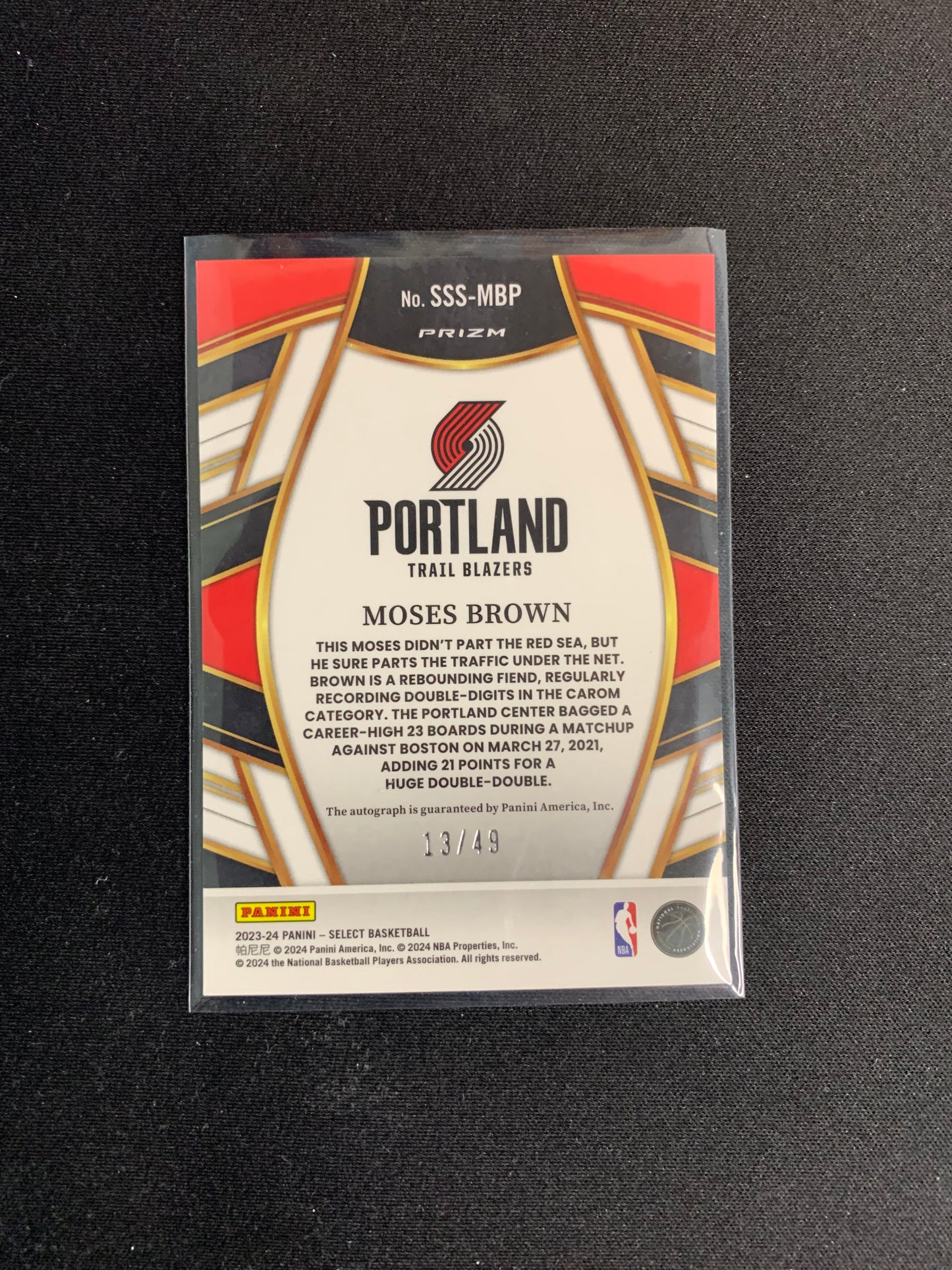 2023-24 Select Signature Selections #SSS-MBP [Red Flash Prizm] Moses Brown