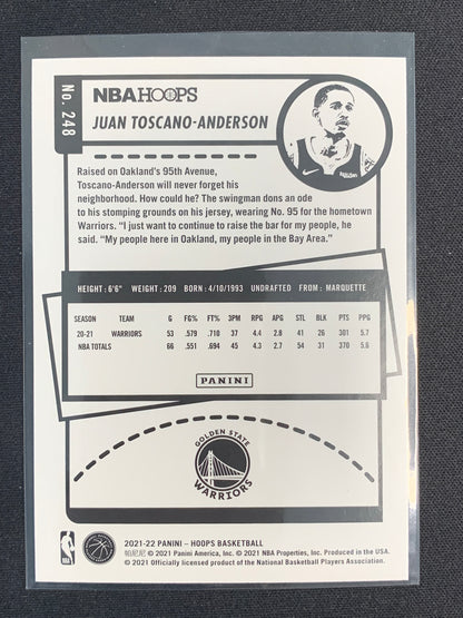 2021-22 Hoops #248 Juan Toscano-Anderson [Rookie]