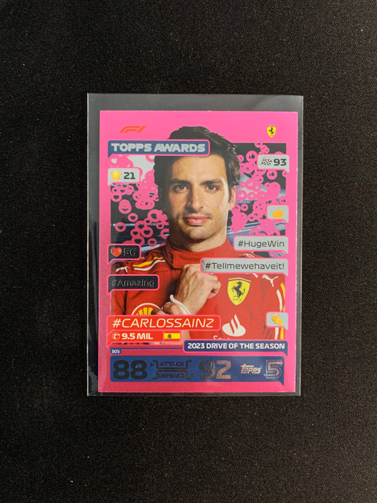 2024 Topps F1 Turbo Attax #305 [Pink] Drive of the Season Carlos Sainz