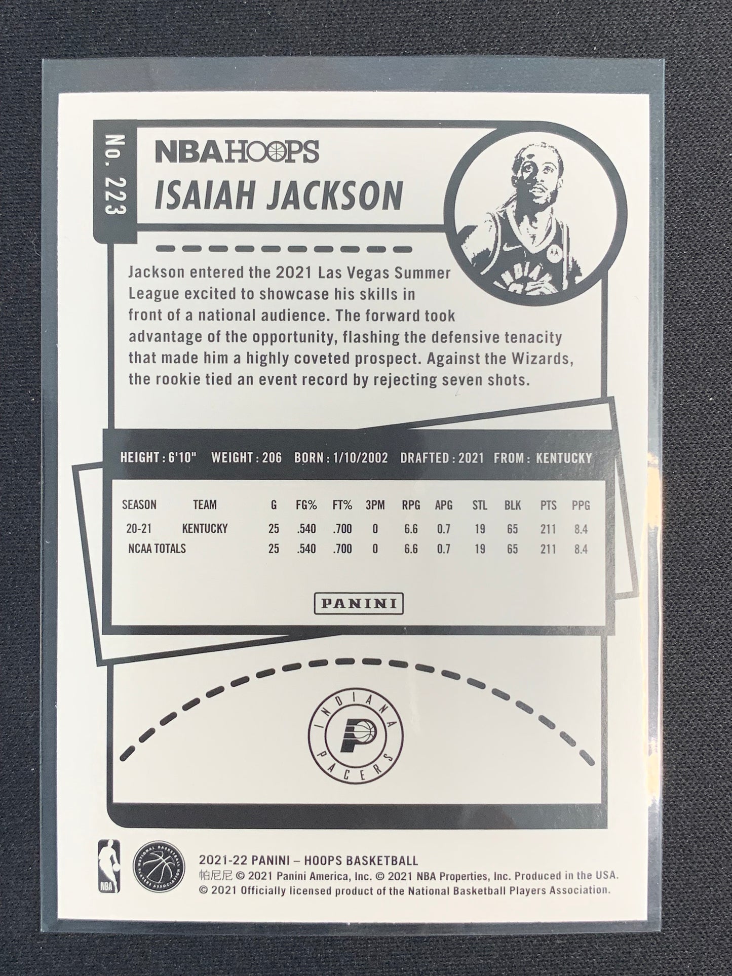 2021-22 Hoops #223 Isiah Jackson [Rookie]