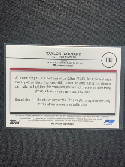 2024 Topps Chrome Formula 1 #108 Taylor Barnard