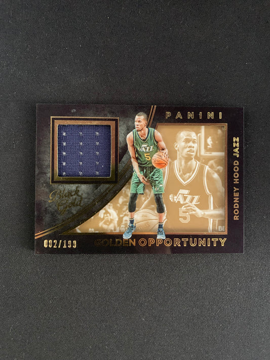 2015-16 Panini Black Gold Golden Opportunity #42 Rodney Hood /199