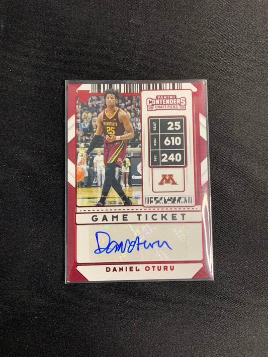 2020-21 Contenders Draft Picks [Red Autograph] #81 Daniel Oturu [Rookie]