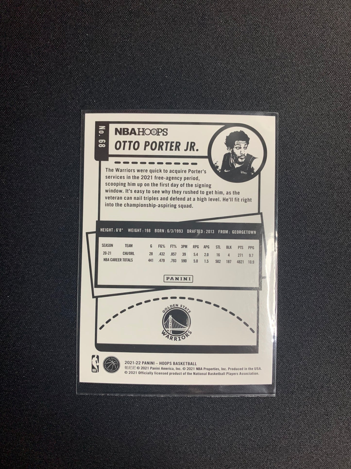 2021-22 Panini Hoops #68 [Purple] Otto Porter Jr.