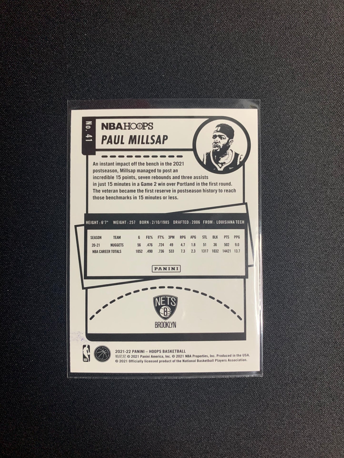 2021-22 Panini Hoops #41 [Blue] Paul Millsap