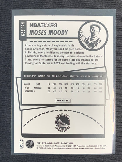 2021-22 Panini Hoops #229 Moses Moody [Rookie]