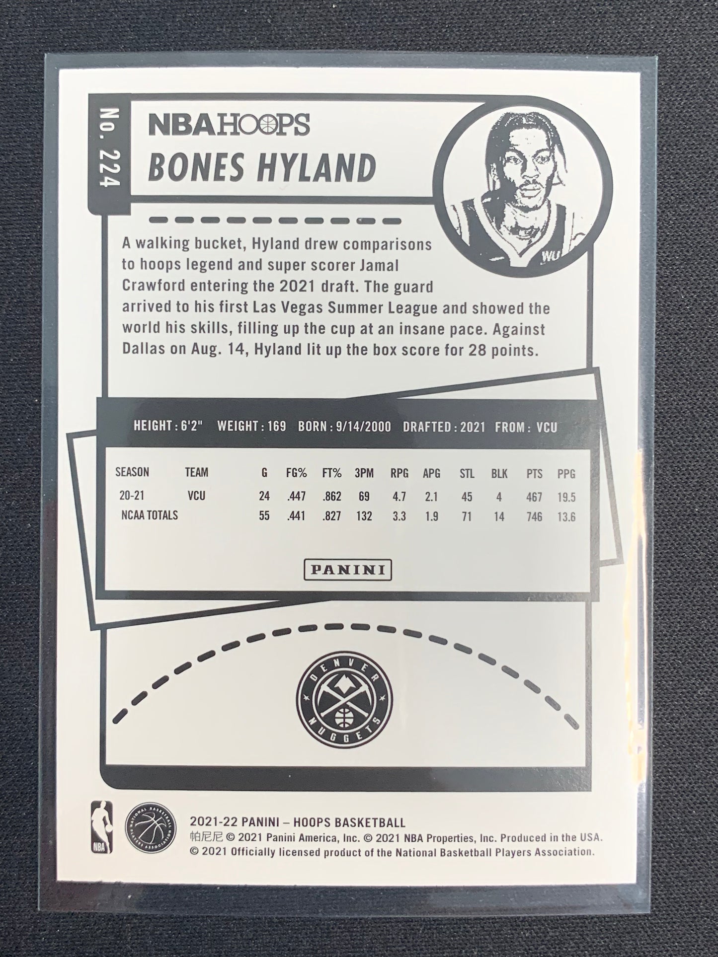 2021-22 Panini Hoops #224 Bones Hyland [Rookie]