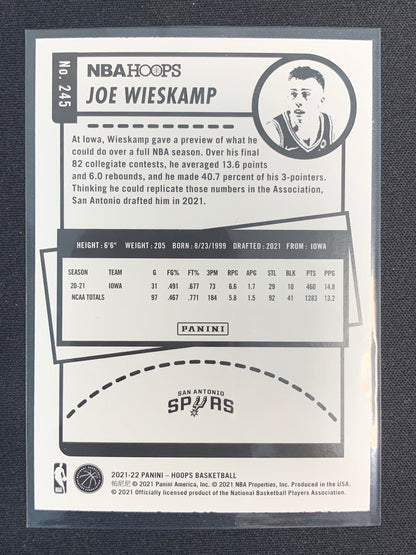 2021-22 Panini Hoops #245 Joe Wieskamp [Rookie]